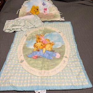 Disney Winnie The Pooh Friends Vintage Crib Quilt Comforter Y2K Plaid Tigger